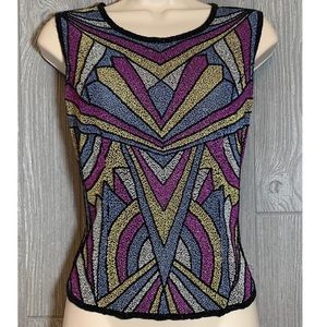 Elle Belle Beaded Silk Top M New without tags